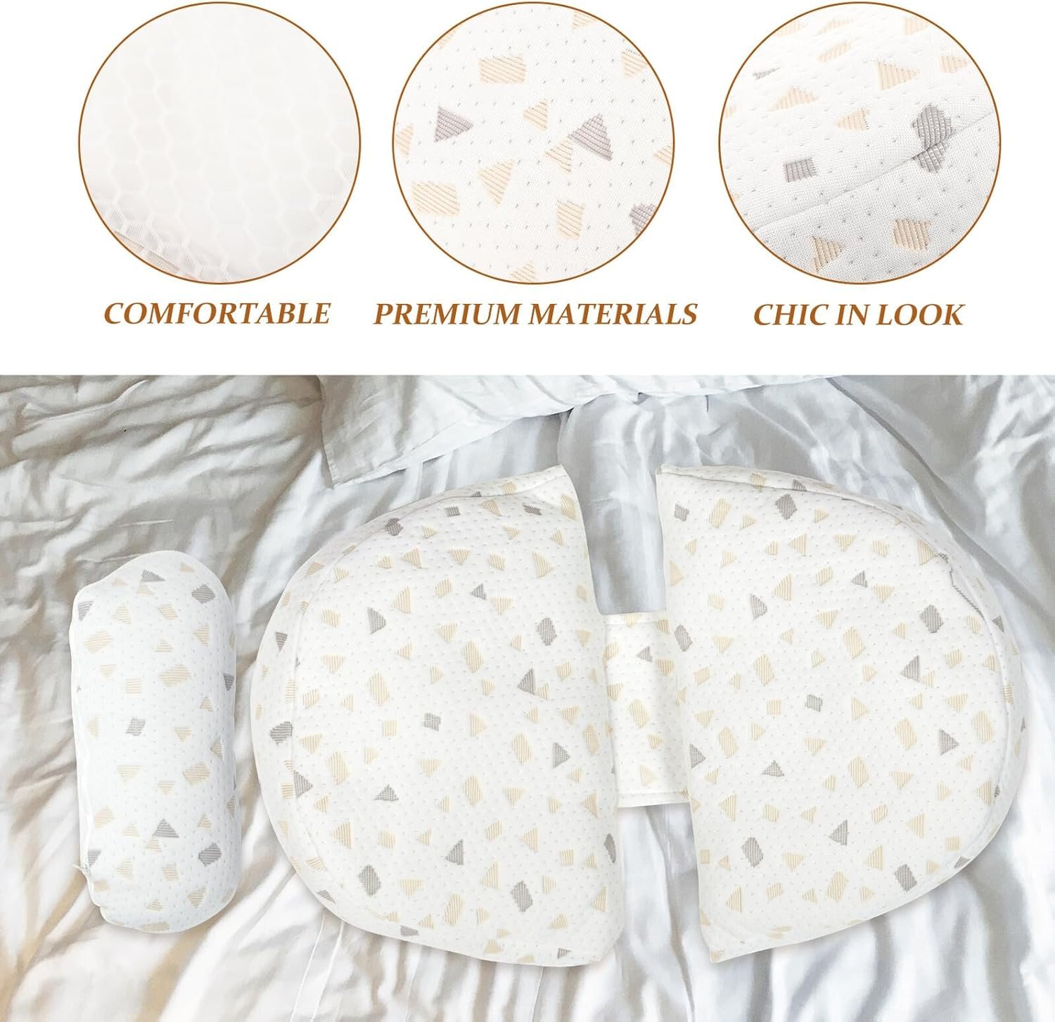 Pregnancy Pillow U Shaped Maternity Pillow for Sleeping with Adjustable Waist Cushion Support and Back Cushion for Pregnant Women Gray - Image 6