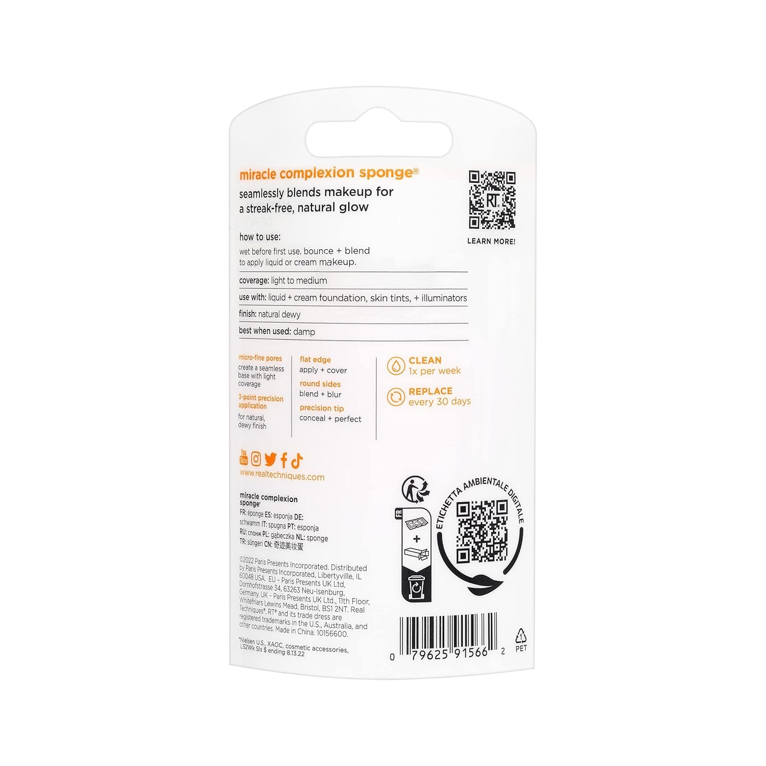 Real Techniques Miracle Complexion Sponge, Beauty Sponge, Makeup Blending & Foundation Application, Streak-Free, Full Coverage Finish, Vegan, Cruelty & Latex-Free, 1 Count - Image 11