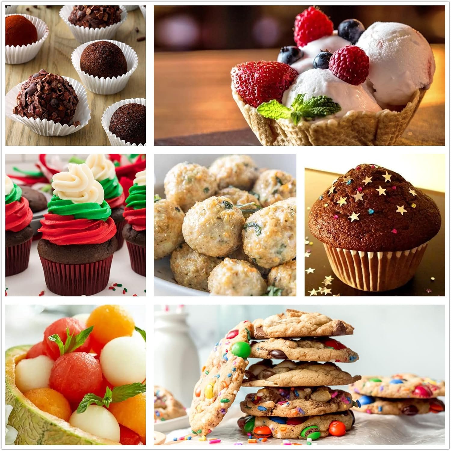 Cookie Scoop Set, 3Pcs Ice Cream Scoop, Cookie Scoops for Baking Set of 3, 18/8 Stainless Steel Cookie Scooper for Baking, Ice Cream Scooper with Trigger Release, Red Soft Grip Cookie Dough Scoop - Image 3