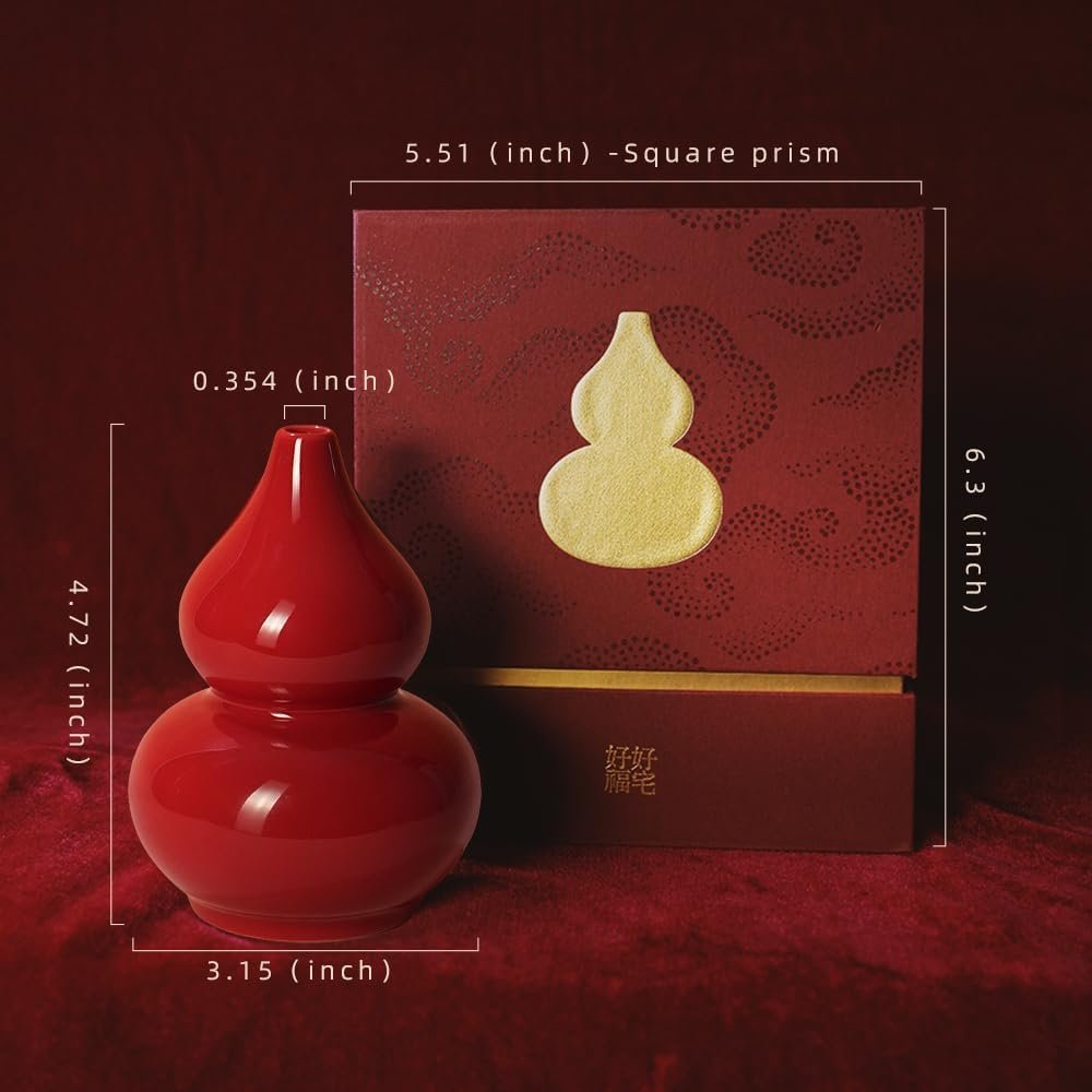 Handcrafted Ceramic Good Luck Gourd for Wellness 8.3 Inch Natural Glaze Decor for Positive Energy in Home or Office - Image 3