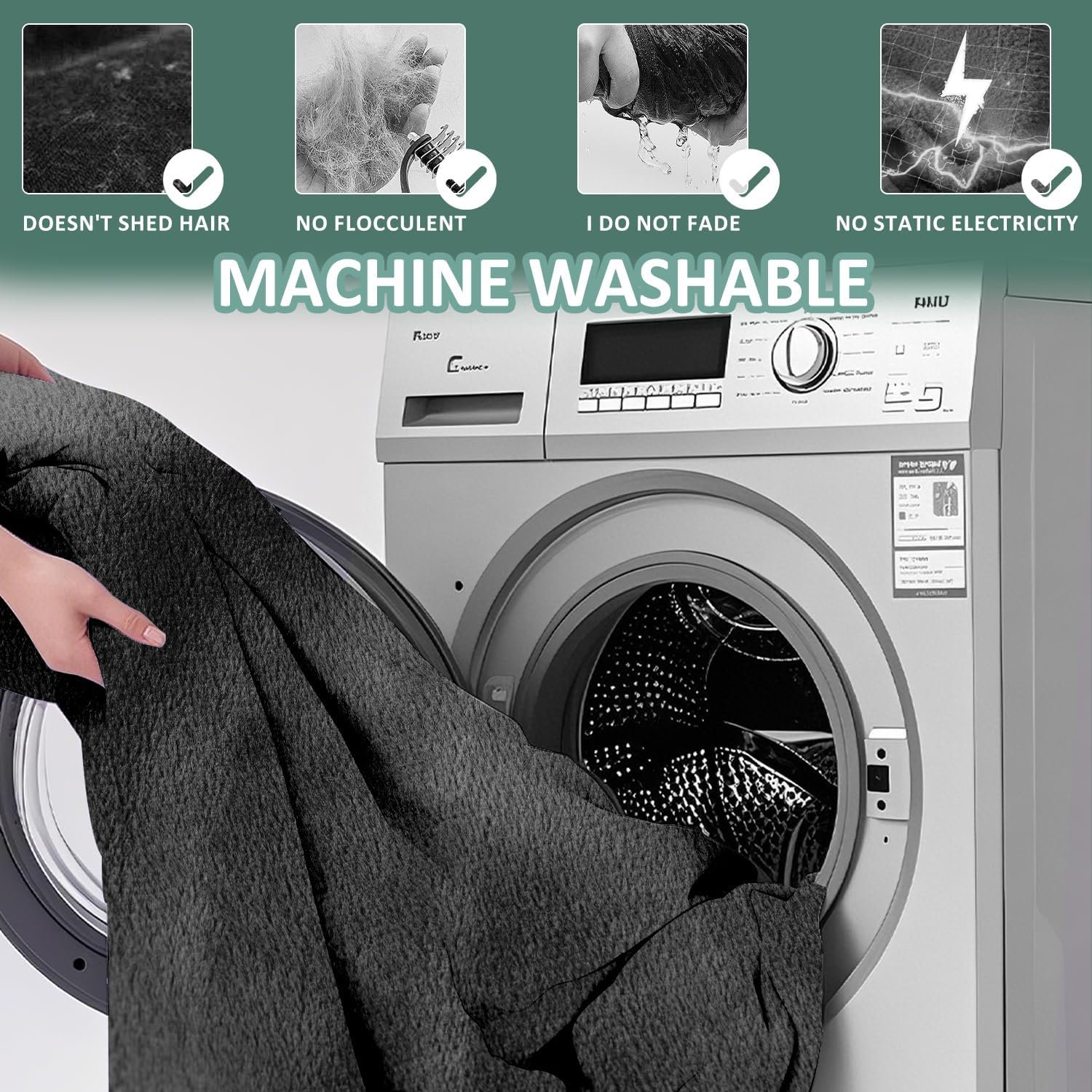 Chilling Home Pregnancy Pillow, U Shaped Pregnancy Pillows for Sleeping Full Body Pillow Maternity Pillow for Pregnant Women 58 inch, Pregnant Women Must Have with Removable Cover, Black - Image 7