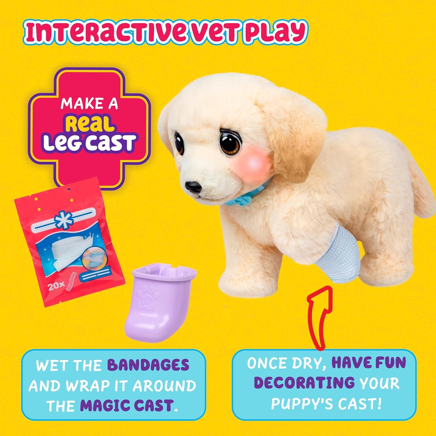 Little Live Pets Ouchies Cooper The Retriever Puppy, 50+ Sounds, Limping to Walking Puppy Toy with Vet Carrier, Interactive Toy Dog for Kids Ages 5+ - Image 3