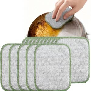 2026 New Multipurpose Wire Dishwashing Rags, Double Layer Metal Scrubbing Pads, Non-Scratch Reusable Cleaning Cloths for Kitchen, Pots, Pans, Sinks, Wet and Dry Use (15Pcs)