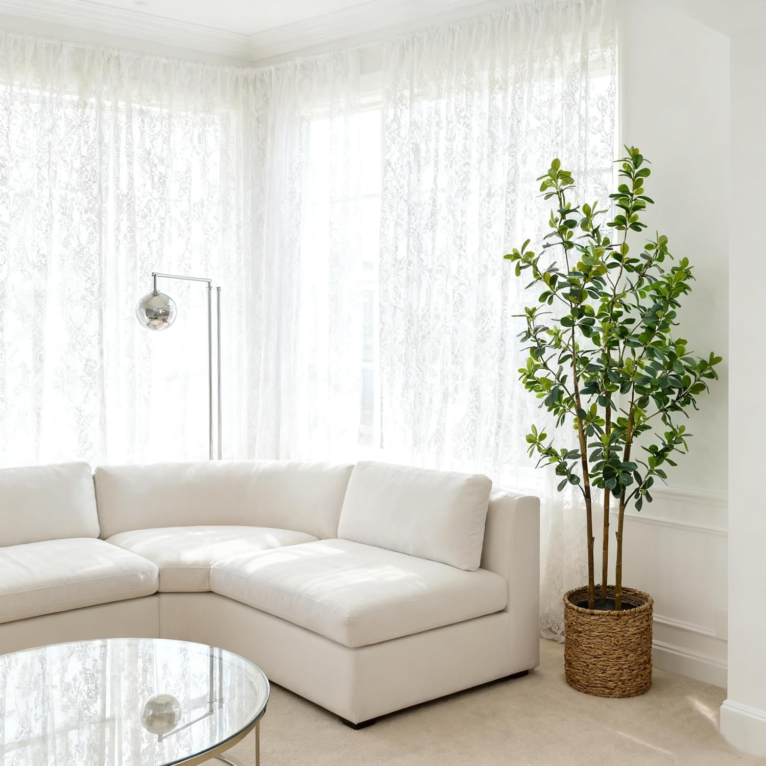 5ft Large Realistic Artificial Black Olive Tree - Lifelike Faux Silk Plant with 3 Trunks in Pot for Indoor Home Office Farmhouse Decor - Image 7