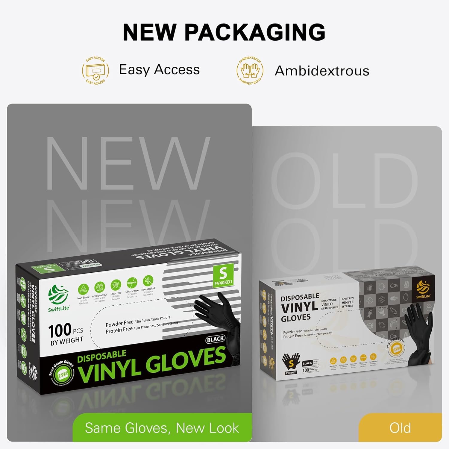 Black Vinyl Gloves, Food Grade Gloves Disposable Latex Free & Powder Free, Guantes for Cleaning Cooking Food Prep - Image 6