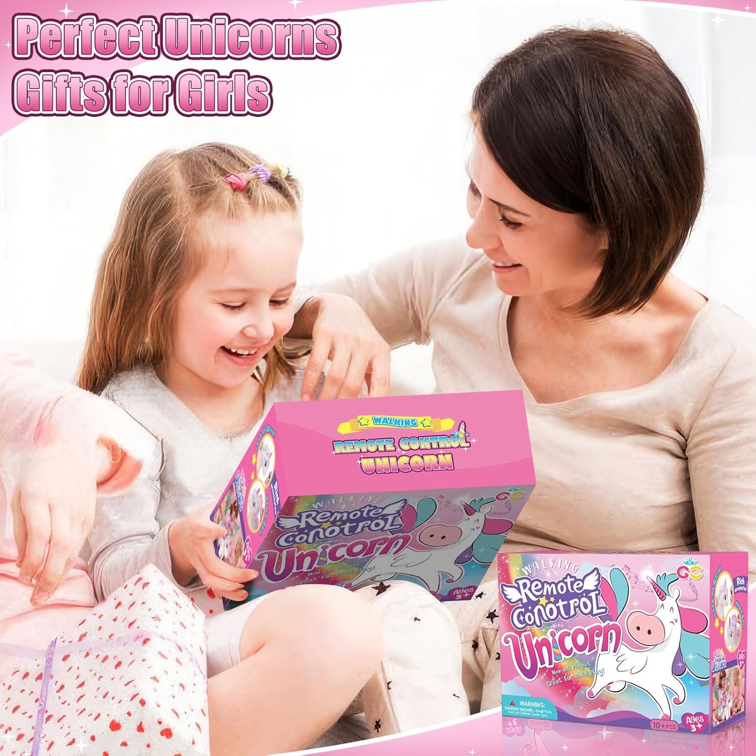 Walking Talking Remote Control Unicorn Toy for Girl Age 4-6, Electronic Interactive Plush Unicorn with Leash & Costume, Pretend Play Pet Care Toy Birthday Gift for Toddler Kid Girl Age 3 4 5 6 7 - Image 8