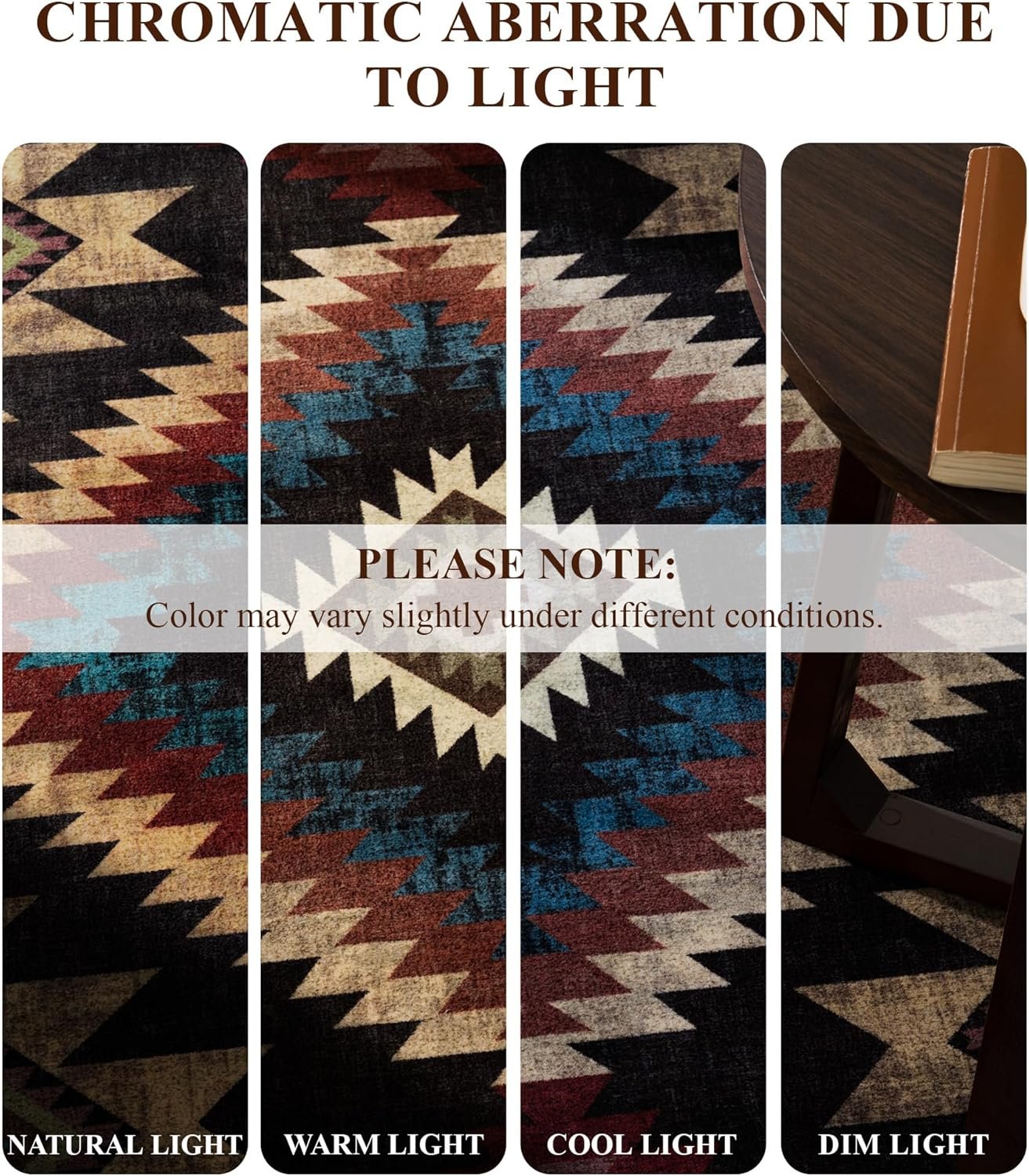 YIHOUSE Rustic Cabin Area Rug for Bedroom 5x7,Machine Washable Lodge Bear Rug,Non-Slip Low Pile Print Pattern Western Rug for Living Room - Image 3