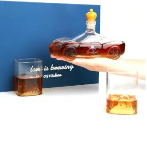 Whiskey Decanter Set for Men - Car Whiskey Decanter & 2 Whiskey Glasses 3D Creative Theme Liquor Dispenser Home Bar Gift Ideas for Him Liquor Decanter for Bourbon Alcohol Tequila