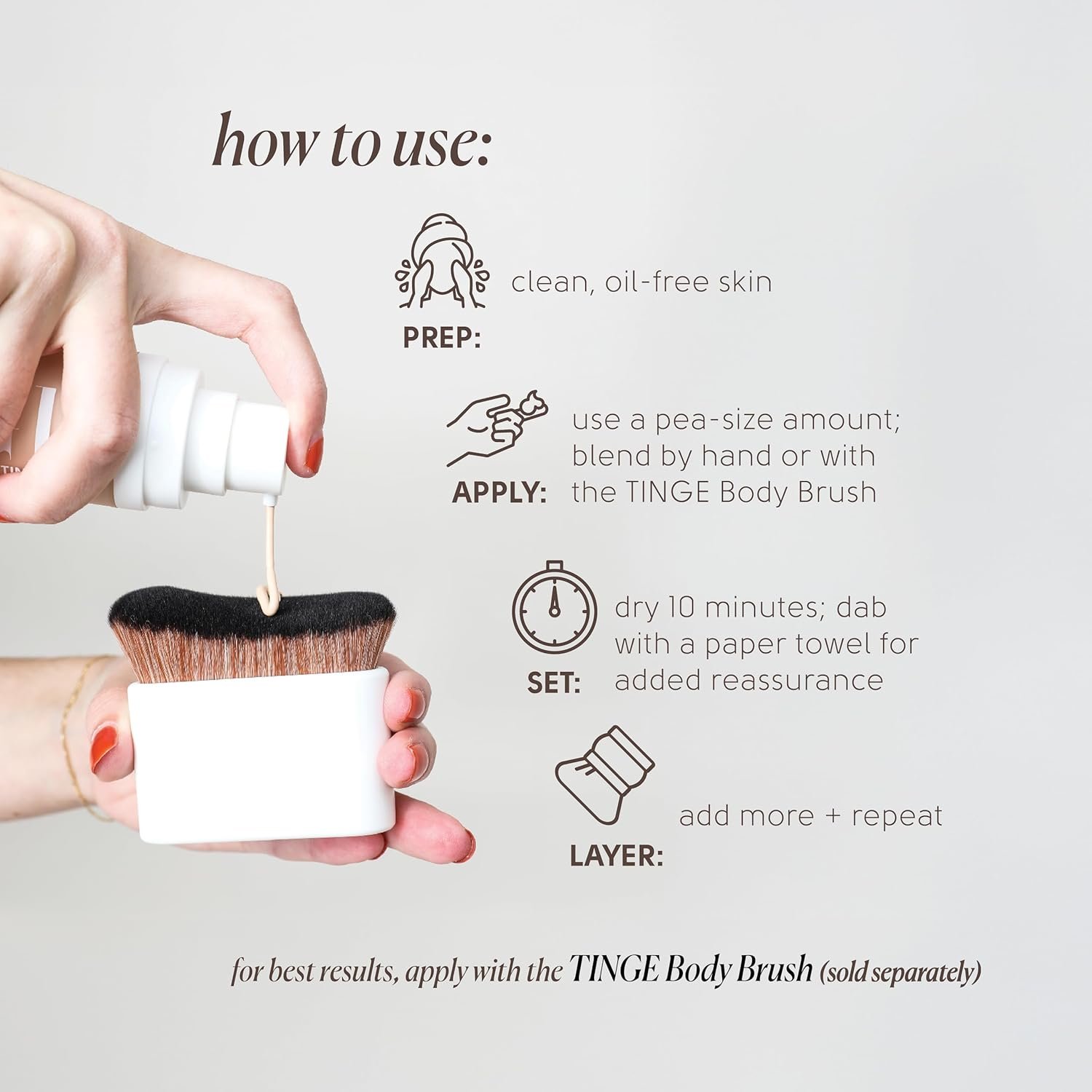 Tinge Body Makeup, Water & Transfer Resistant, Medium Coverage Cream, Lasts Up to 48 Hours, For All Skin Types, Fragrance Free, Vegan, American Made, 3.38 Fl Oz. - Medium Cool - Image 5