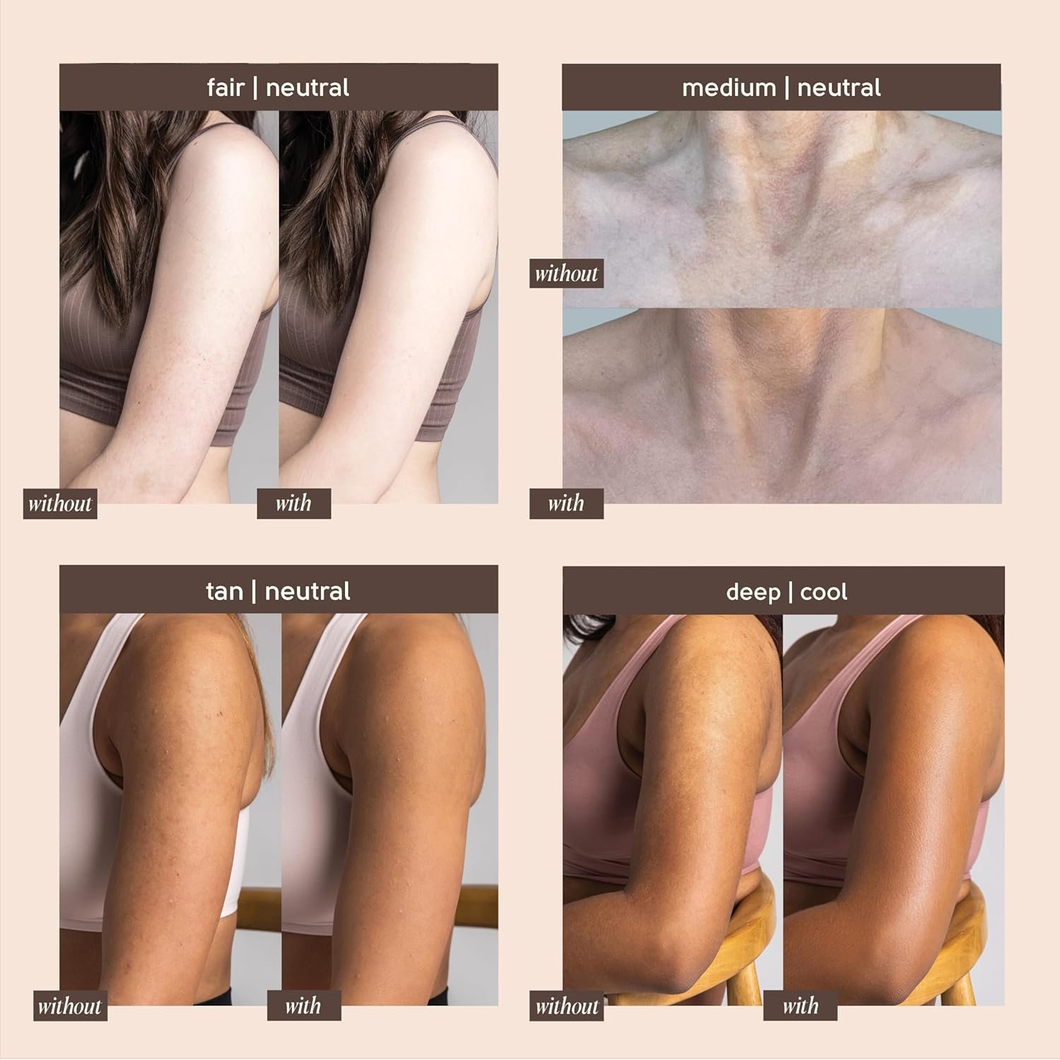 Tinge Body Makeup, Water & Transfer Resistant, Medium Coverage Cream, Lasts Up to 48 Hours, For All Skin Types, Fragrance Free, Vegan, American Made, 3.38 Fl Oz. - Medium Warm - Image 4