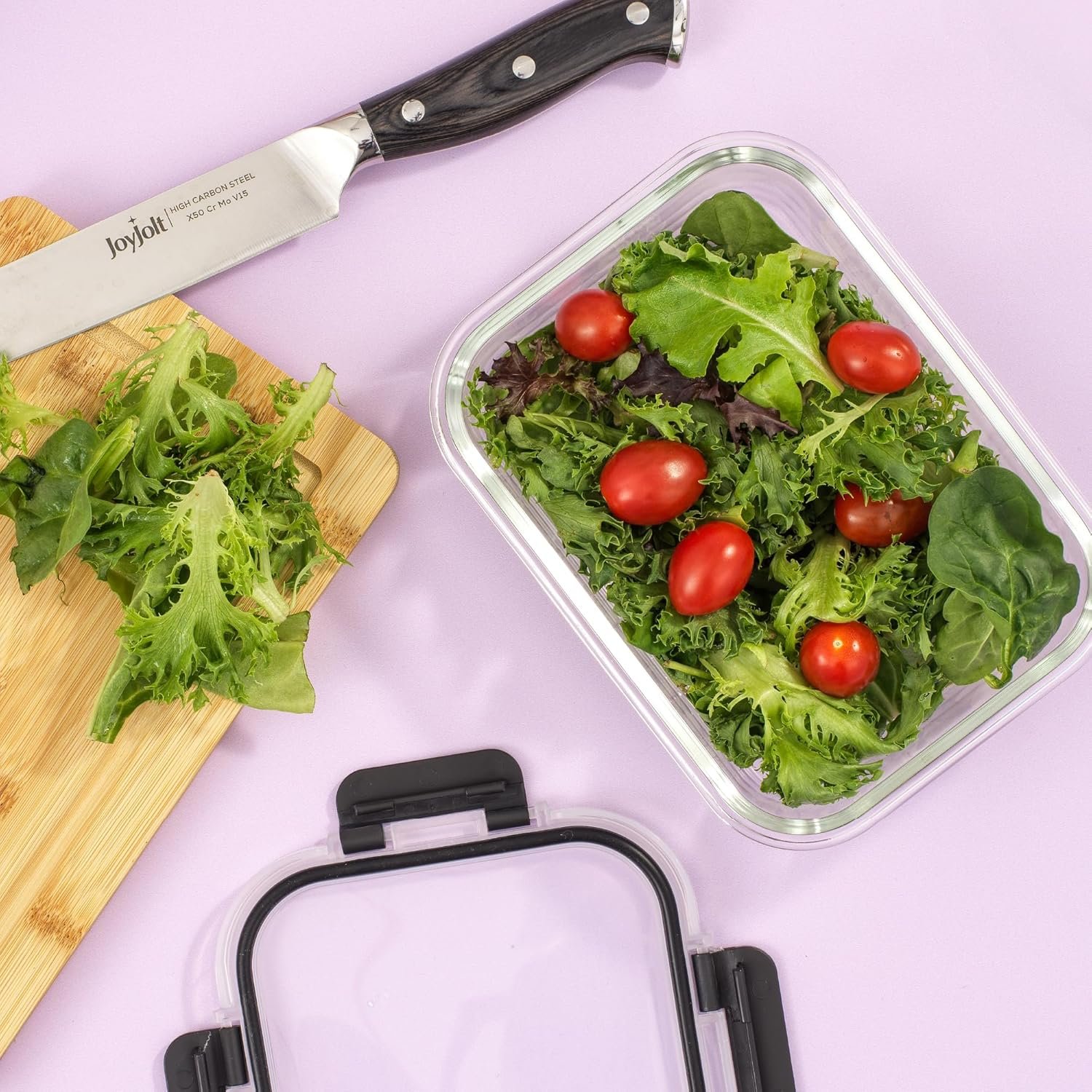 JoyJolt 24pc Borosilicate Glass Storage Containers with Lids | 12 Airtight/Freezer Safe Food Storage Containers for Pantry and Kitchen | Meal Prep Container for Lunch | Glass Tupperware Set - Image 3