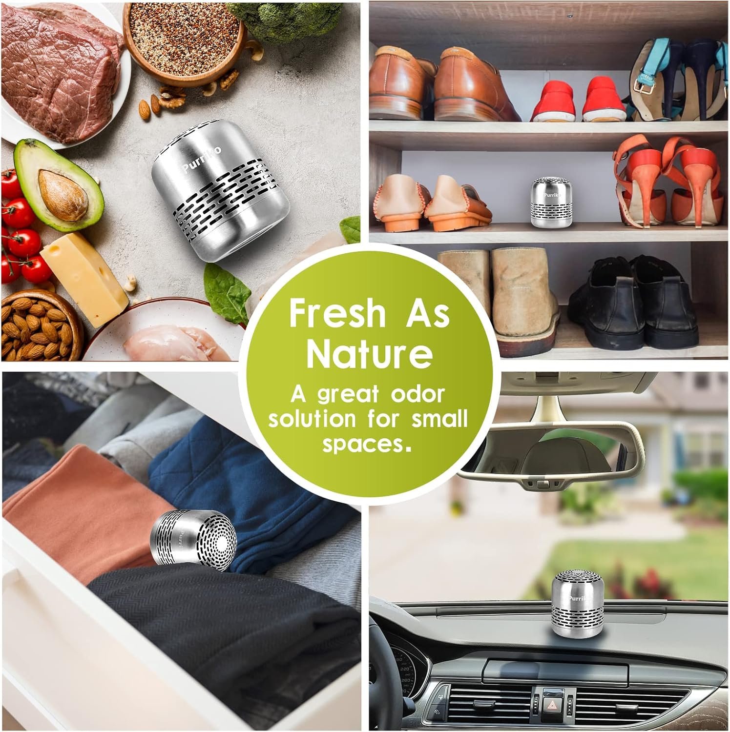 Purriko Refrigerator Deodorizer,Lasts up to 10 Years,Refrigerator Odor Eliminator,Fridge Deodorizer,More Effective Than Baking Soda Bamboo Air Purifying Bags - Image 4