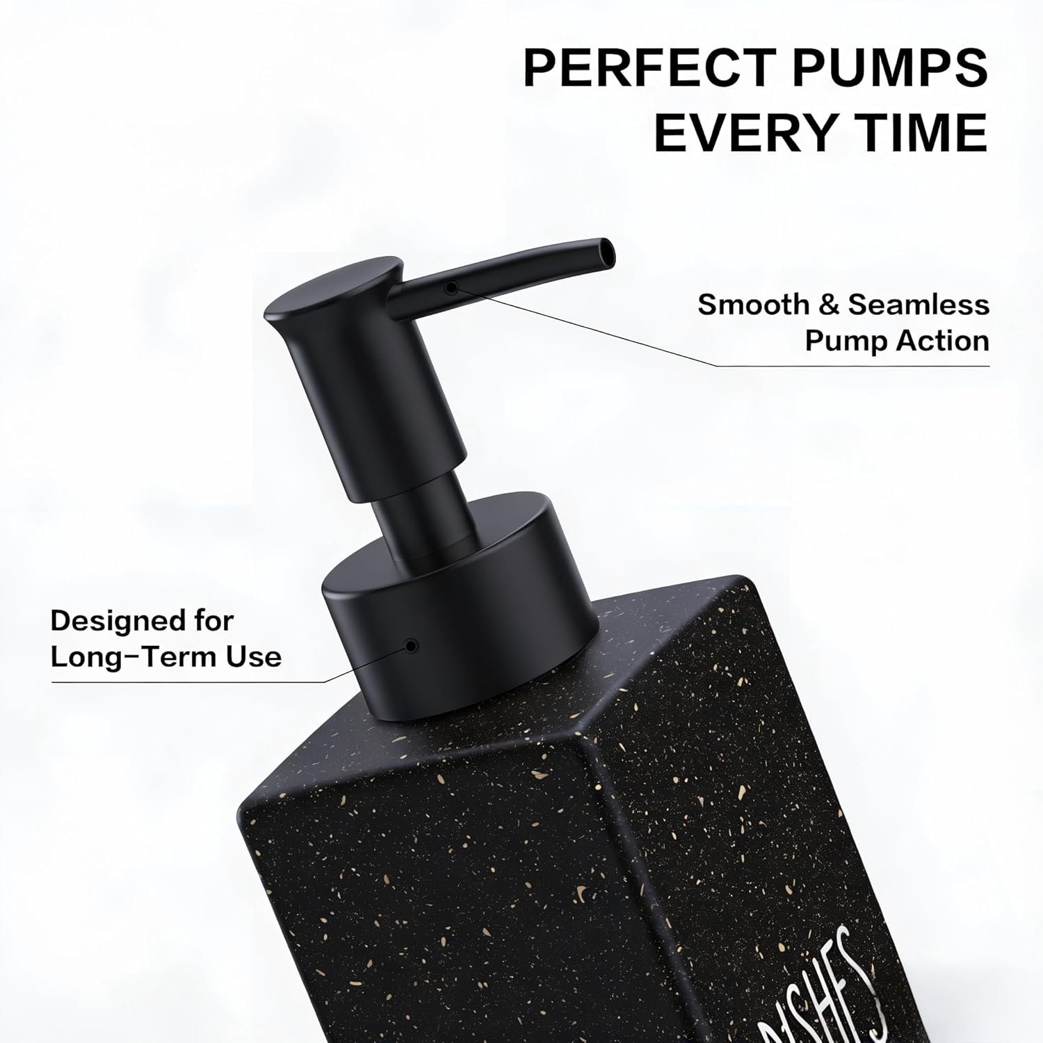 Cisily Kitchen Soap Dispenser Set with Sink Caddy, 12 Oz Glass Bottle, Hand and Dish Soap Dispenser Set with Sponge Holder, Black Stainless Steel Kitchen Countertop Sink Organizer Accessories - Image 3