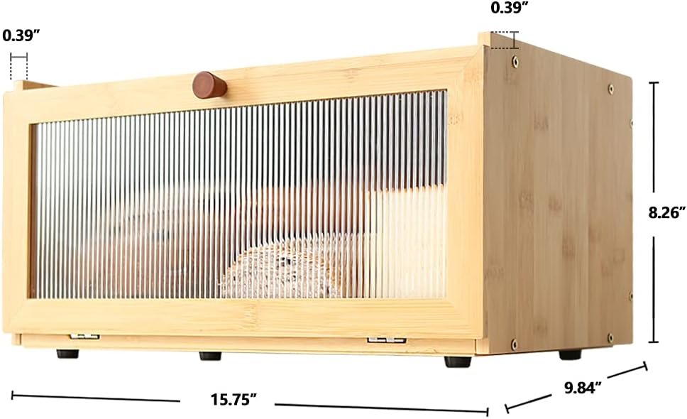 Bamboo Bread Box for Kitchen Counter-Large Capacity Bread Storage Container Farmhouse Bread Box with Window Bread Holder - Image 3