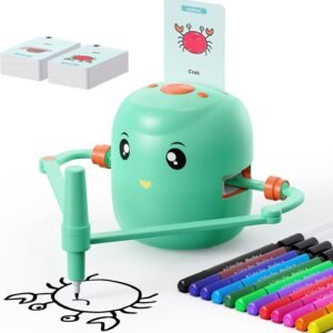 Smart Drawing Robot for Kids,Montessori Educational Painting Toy for 5+ with Voice Interaction&16 Color Pens,Magic Drawing Robot with 150 Learning Word Cards ,Ideal Gift for 5+ Year Old Boys Girls