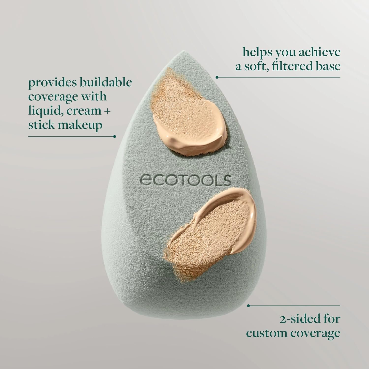EcoTools Blurring Blender Makeup Sponge, Makeup Blending Sponge For Blurred Skin, For Liquid & Cream Foundation, Cloud Coverage Memory Foam, Eco Friendly, Latex Free, Cruelty-Free & Vegan 1 Count - Image 3