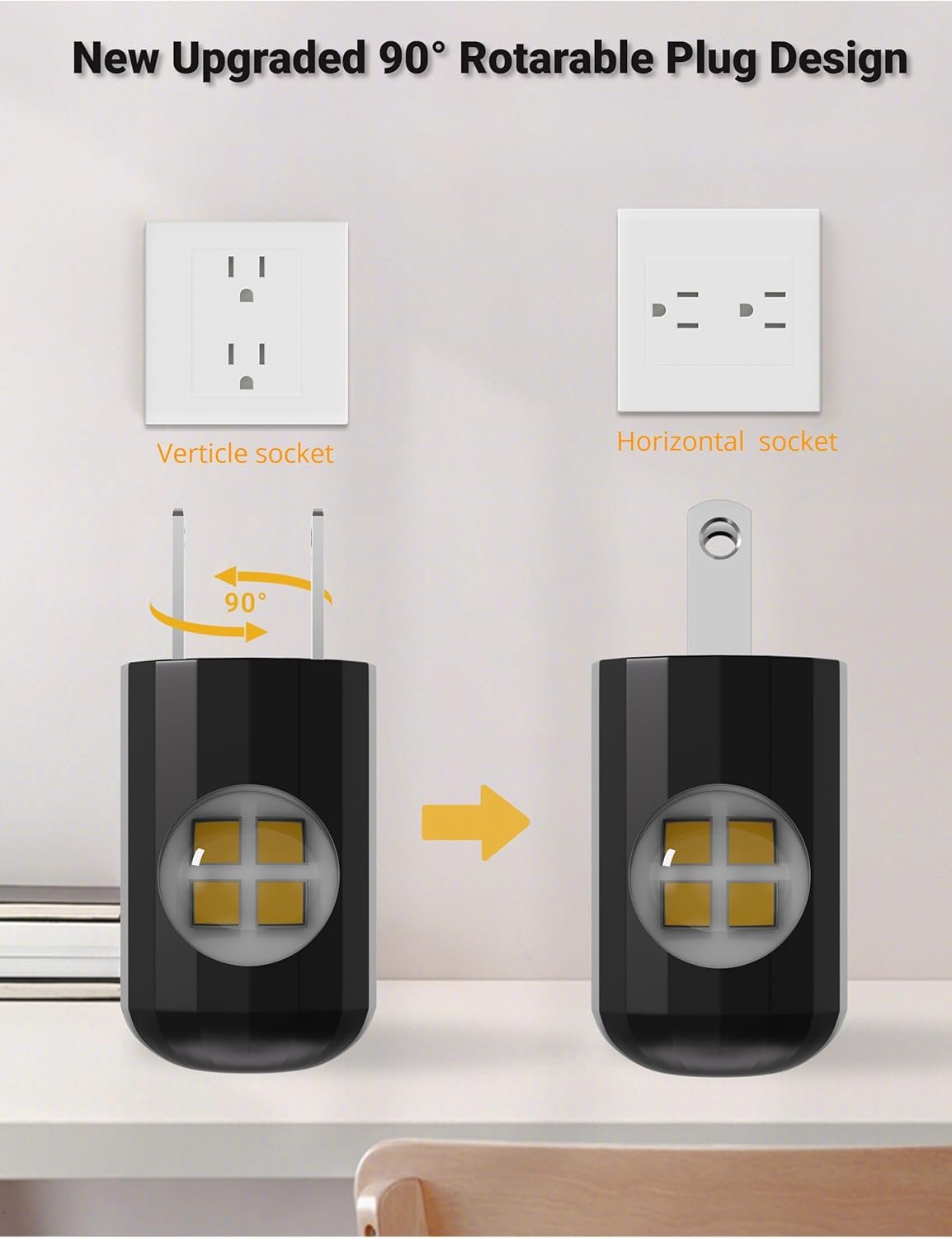 6 Pack LED Night Lights with Dusk to Dawn Sensor, 3000K Soft White, Plug in Wall Night Lights for Kids, Kitchen, Hallway, Bathroom, Bedroom,Non-Dimmable - Image 4