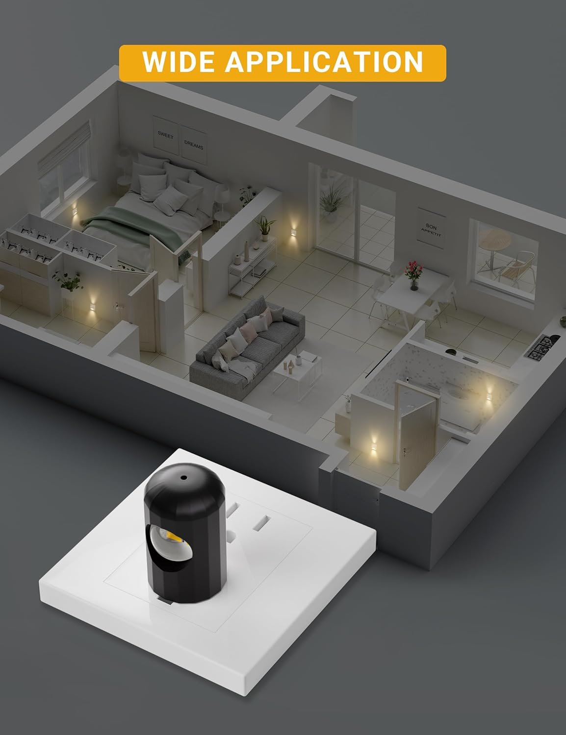 6 Pack LED Night Lights with Dusk to Dawn Sensor, 3000K Soft White, Plug in Wall Night Lights for Kids, Kitchen, Hallway, Bathroom, Bedroom,Non-Dimmable - Image 5