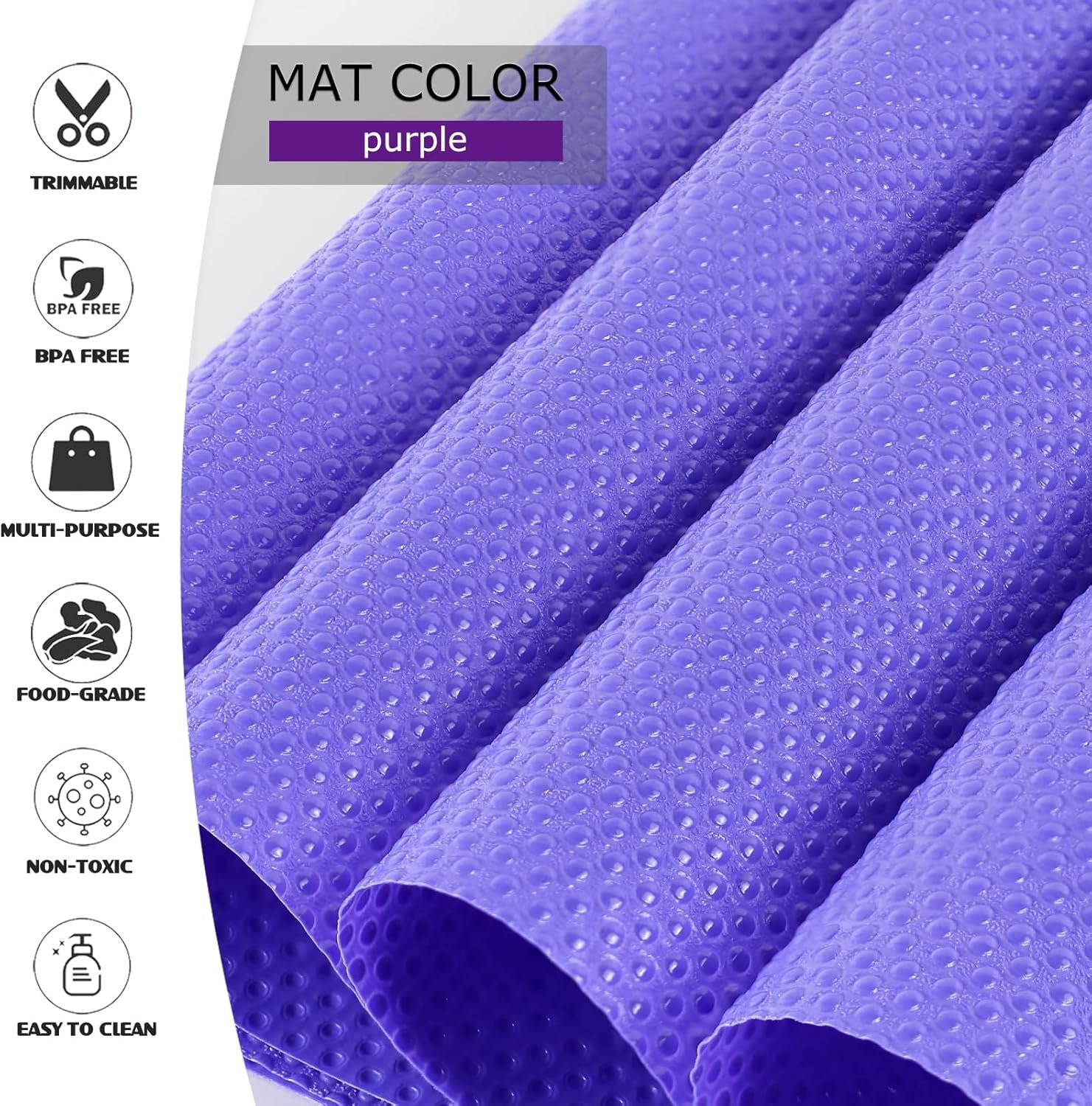 10Pcs Refrigerator Liners, Washable Fridge Liner Shelf Mats Refrigerator Pads for Cupboard Cabinet Drawer Home Kitchen Accessories Organization (Purple) - Image 3