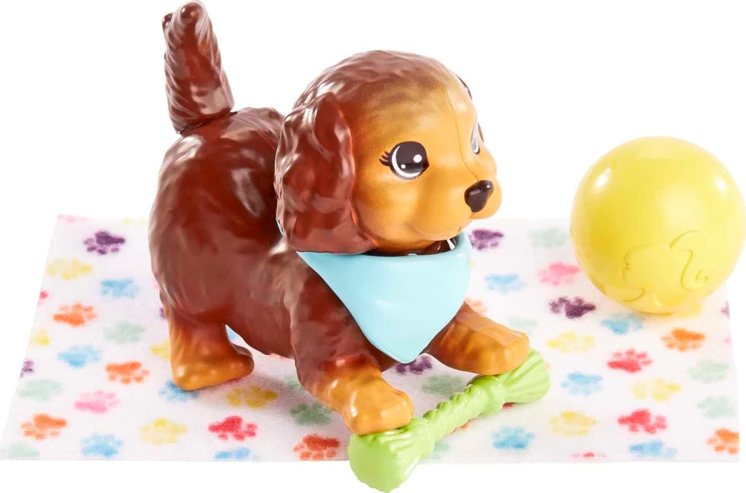 Barbie Pets and Accessories, Interactive Wagging & Nodding Puppy Playset with Pet Bed, 11 Total Animal-Themed Pieces - Image 4