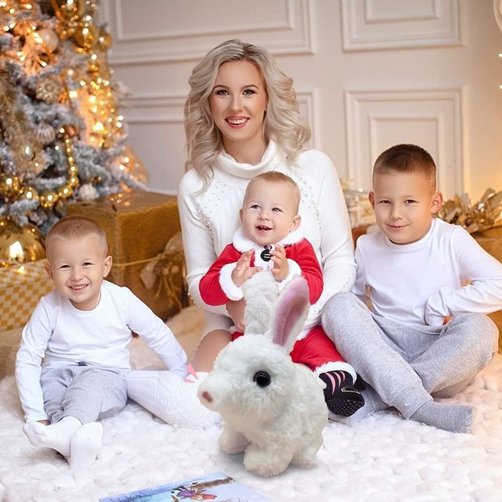 Hopping Bunny Toy, Easter Rabbit Interactive Electronic Pet Plush Bunny Toys with Sounds, Jumping, Twitching Ears - Easter Gifts for Kids (Brown) - Image 6