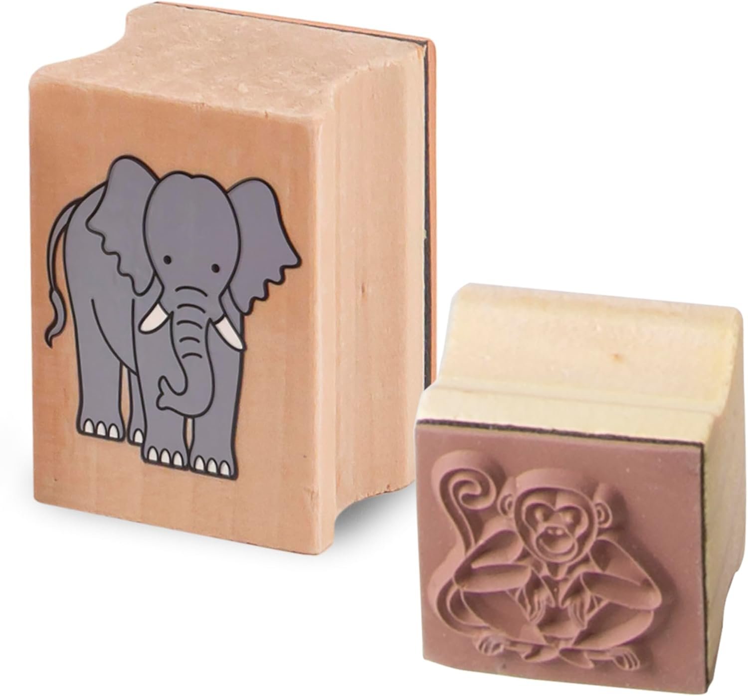 Melissa & Doug Stamp-a-Scene Stamp Set: Rain Forest - 20 Wooden Stamps, 5 Colored Pencils, and 2-Color Stamp Pad - Image 4