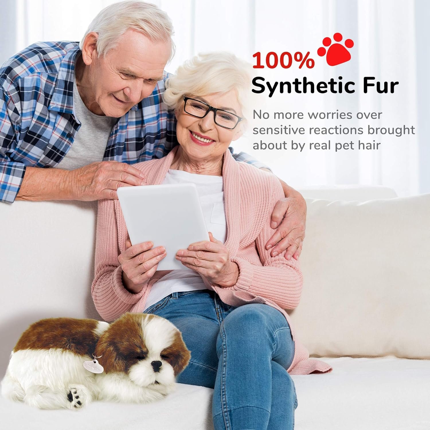 Original Shih Tzu, Realistic, Lifelike Stuffed Interactive Pet Toy, Companion Dog with 100% Handcrafted Synthetic Fur - Image 4