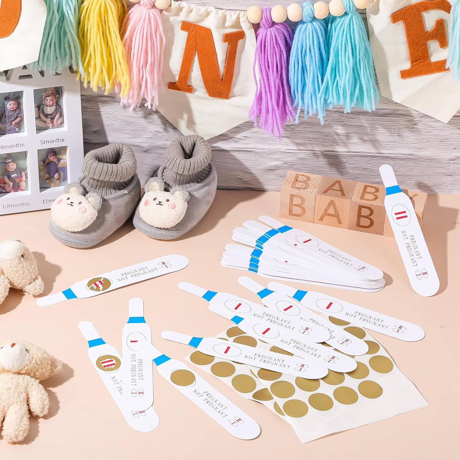 40 Pcs Blue Scratch off Pregnancy Test Kit Baby Shower Games Baby Shower Games Baby Shower Scratch off Game for Boys - Image 7