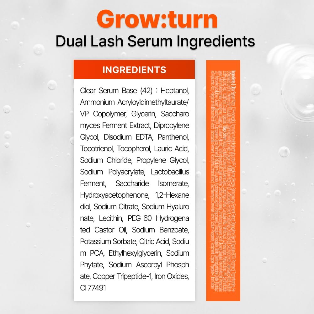 lilyeve GROWTURN Eyelash Growth Serum, Korean Lash Enhancing Serum for Longer Natural Lashes, 2-in-1 Dual Lash Serum for Day & Night Care, Prostaglandin Free with Biotin & Exosome, 0.27 fl. oz. - Image 8