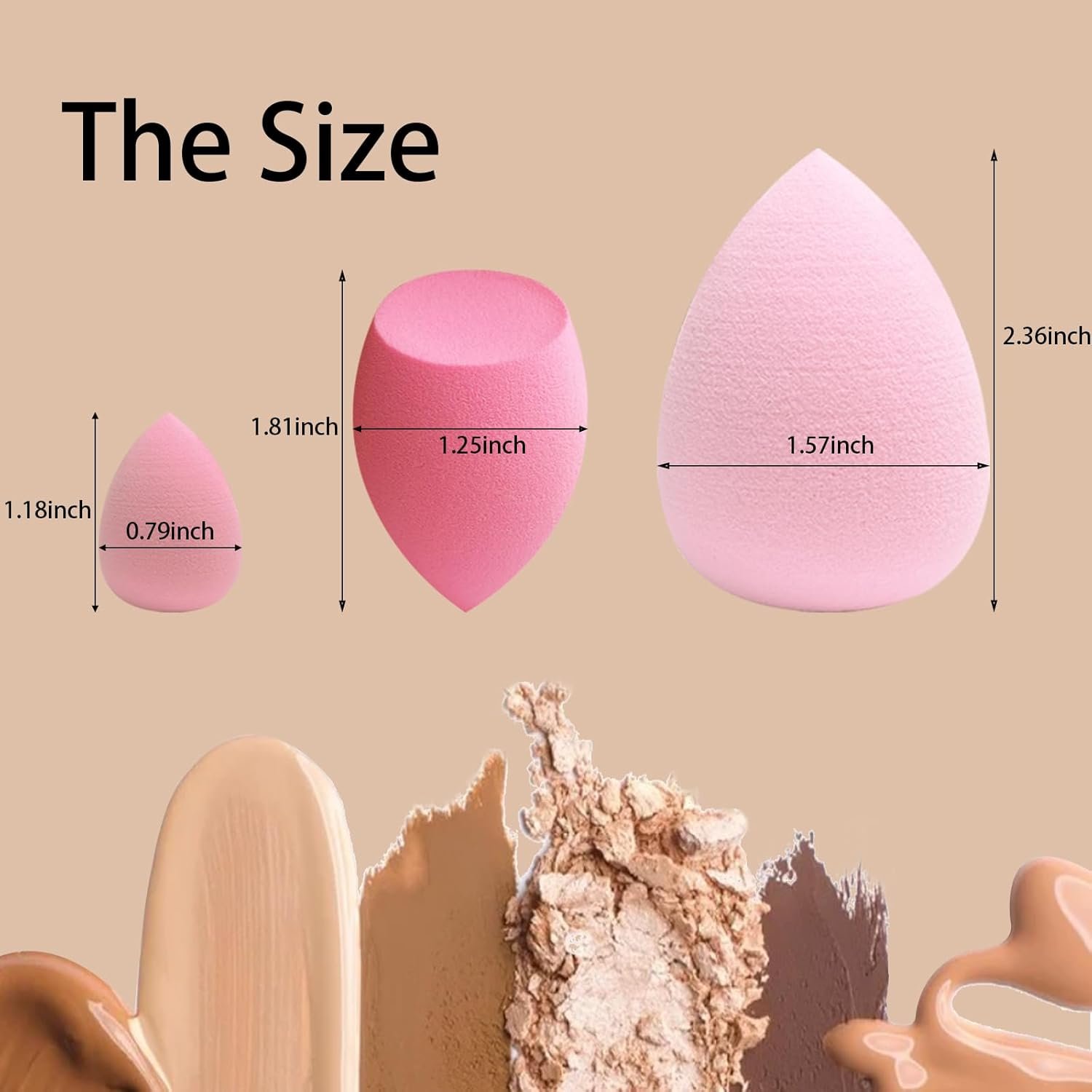 21 pcs Makeup Sponge Bulk:Makeup Sponges 21 Pcs for Liquid, Cream, and Powder, Multi-colored Pink make up sponges for foundation - Image 3