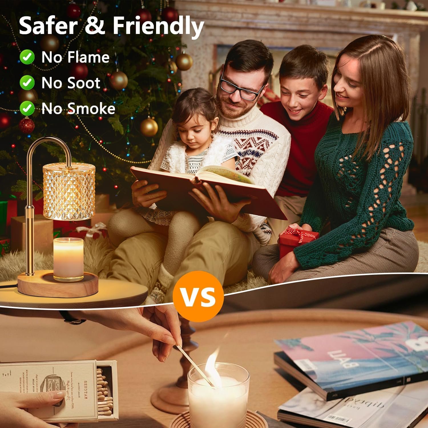 Electric Candle Lamp Warmer with Timer Dimmer Adjustable Height,Gifts for Women and Men,Vintage Home Decor - Image 4