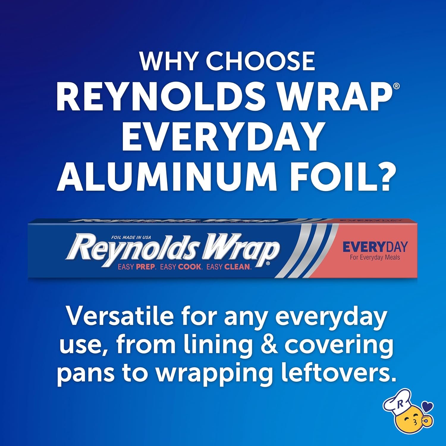 Reynolds Wrap Everyday Strength Aluminum Foil Roll, Freezer Safe and Grill Safe, Great for Foil Packets and Home Cooking, 12 Inches Wide, 200 Total Sq. Ft. - Image 5
