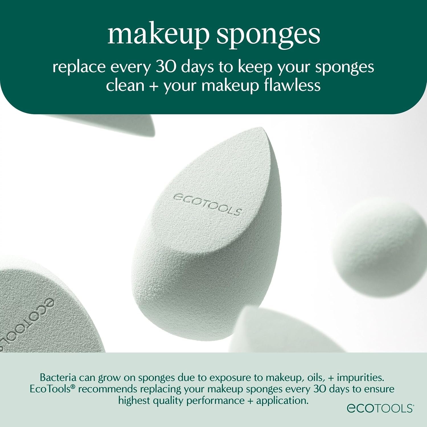 EcoTools Bioblender Makeup Sponge, Compostable Makeup Blender, For Liquid & Cream Foundation, Sustainable, Seamless Application, Eco-Friendly Beauty Sponge, Cruelty-Free & Latex Free, 1 Count - Image 4