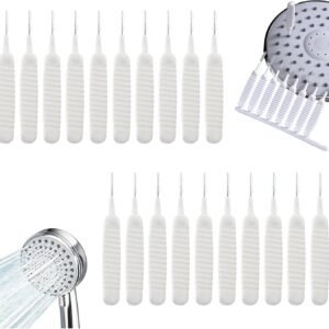 Shower Head Cleaning Brush for Small Hole, 2025 New Anti-Clogging Nozzle with Storage Boxes, Multifunctional Shower Cleaning Tools, Showerhead Cleaning Brushes Picks for Bathroom (20PC)