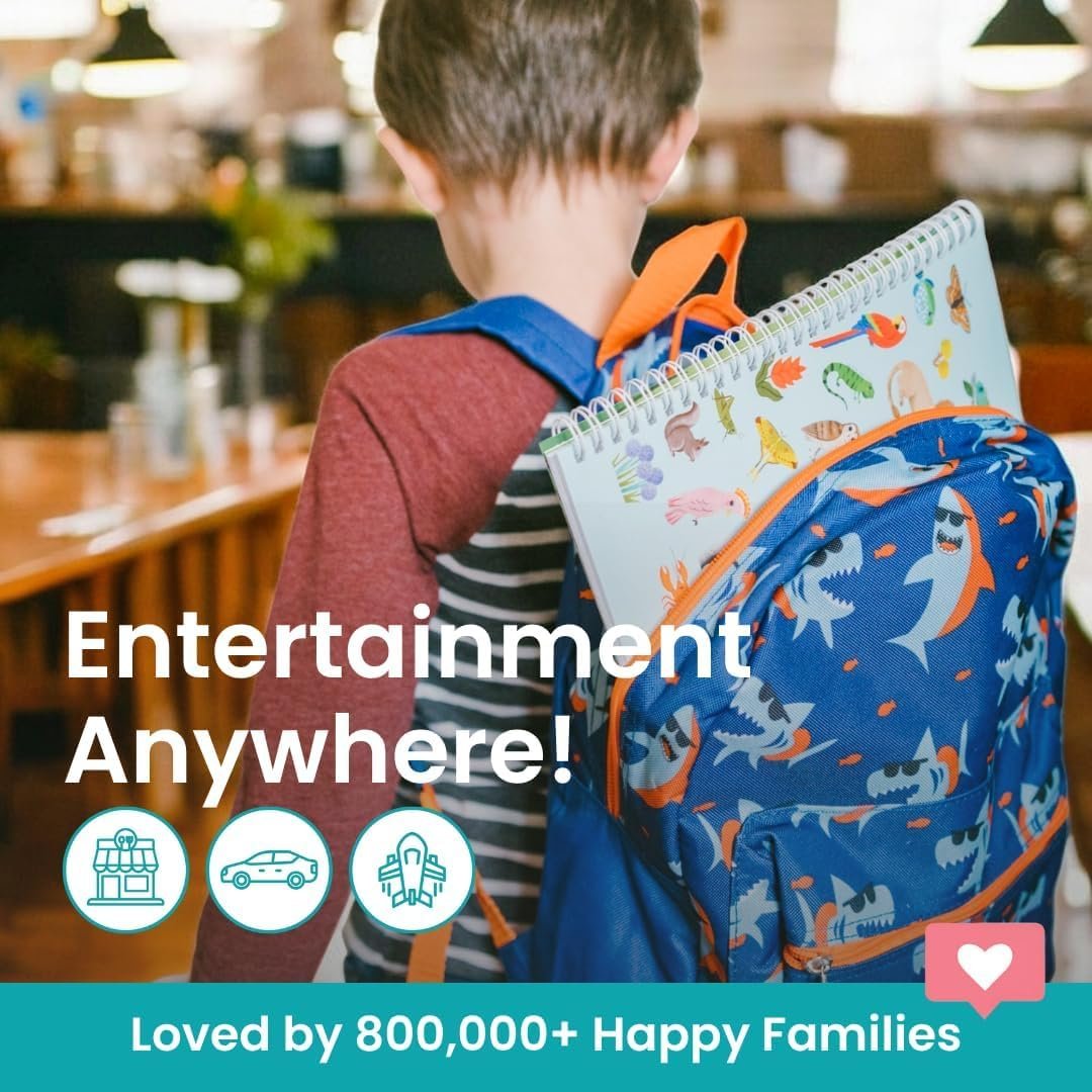 Animals Habitat 500+ Kids Sticker Book by Cupkin Toddler Airplane Travel Activity Coloring and Sticker Book, 12 Coloring Pages + 12 Scenes for Children's of 2-8 Years, Easter Gifts for Kids - Image 3