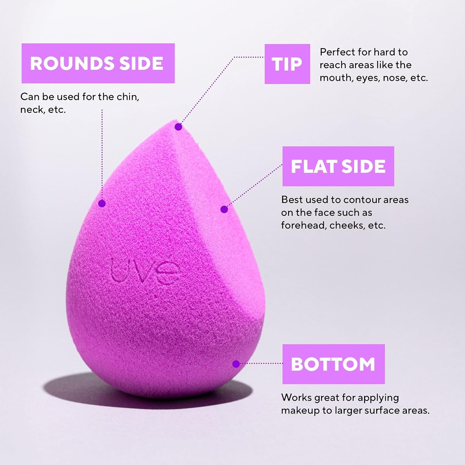 UVé Beauty Makeup Sponge - Helio Sponges Makeup Blender for Foundation, Powder & Cream Application - Vegan & Cruelty-Free Makeup Sponges for Blending & Face Sponges for Cleansing - Image 8