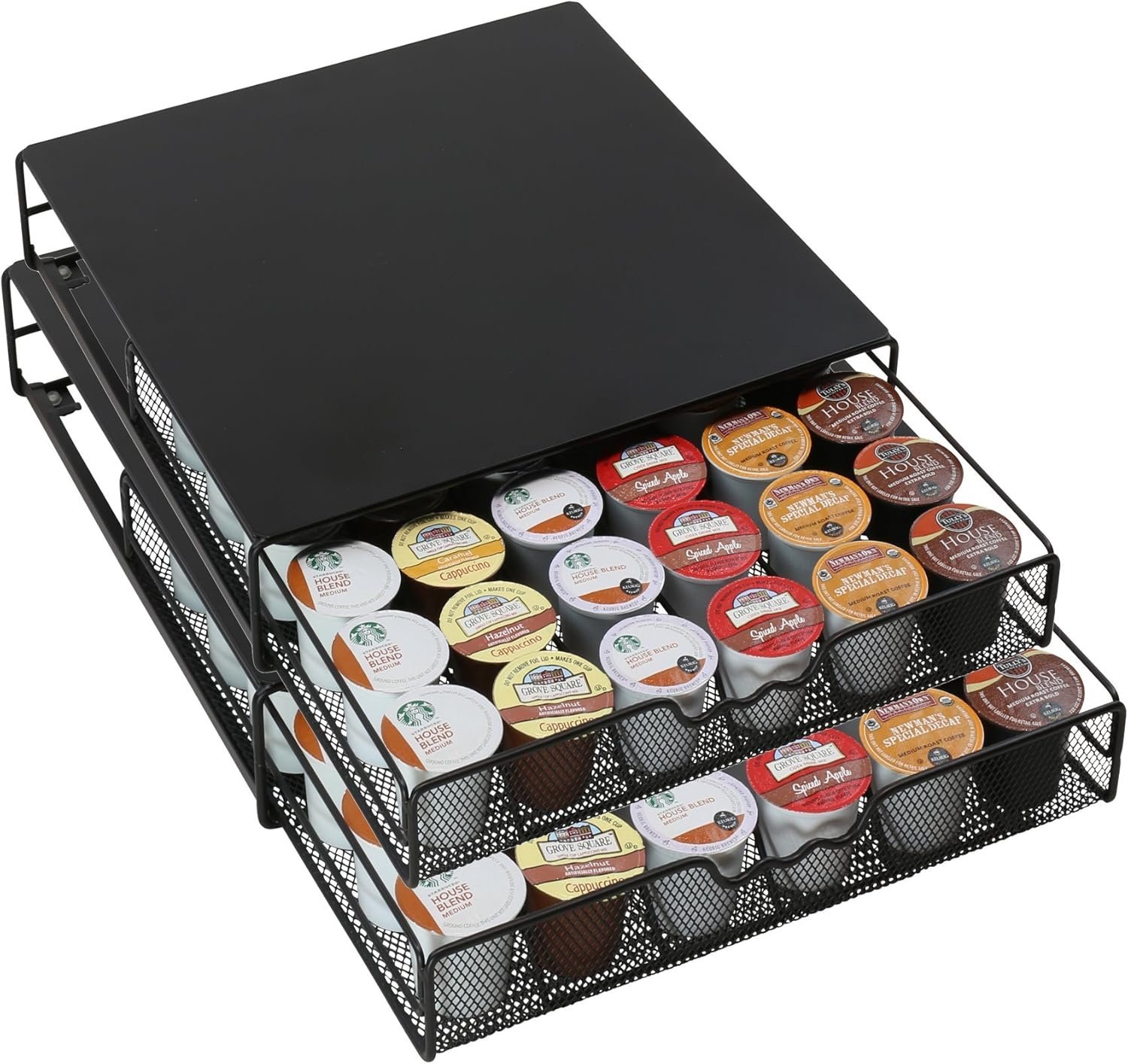 DecoBrothers K-Cup Holder Drawer for 36 Coffee Pods Storage, Black - Image 4