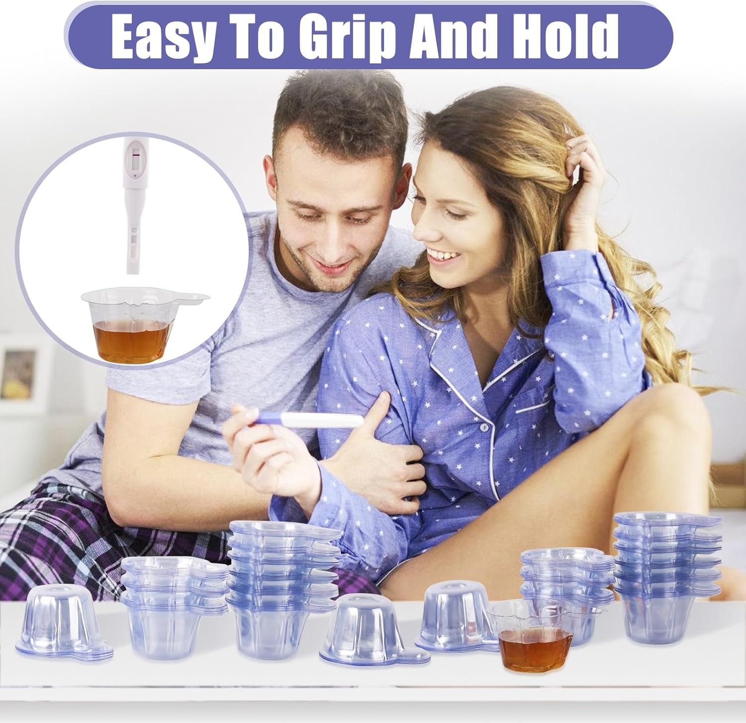 200 Pack Urine Cups, 40ML Thicken Plastic Disposable Urine Cups Urine Specimen Container Cup Pee Cup for Ovulation Testing, Pregnancy Confirm, pH Test - Image 4