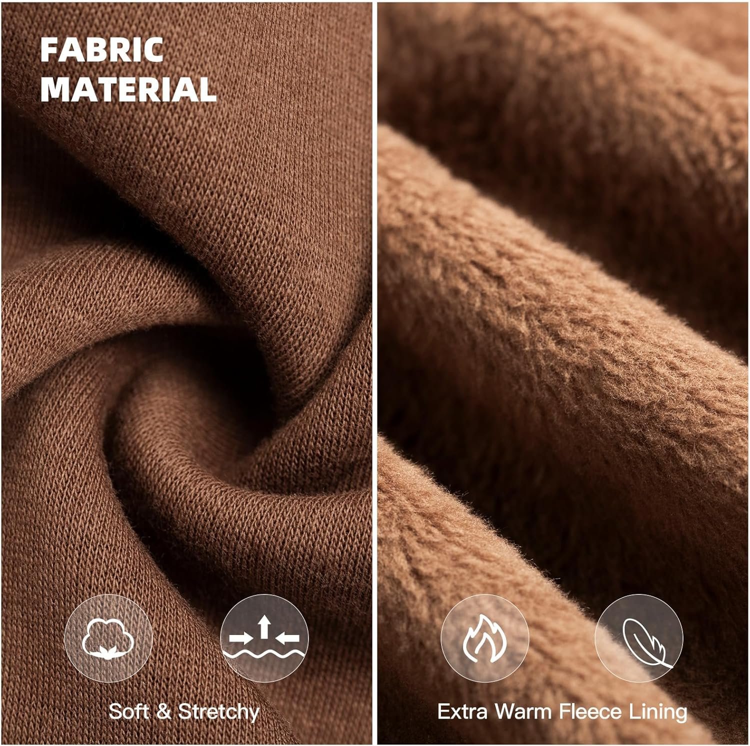 Koneseve Dog Hoodie & Cat Sweater, Warm Fleece Hooded Soft Winter Sweatshirt for All Breeds, Cozy Pet Clothes, Brown, 5XL - Image 3