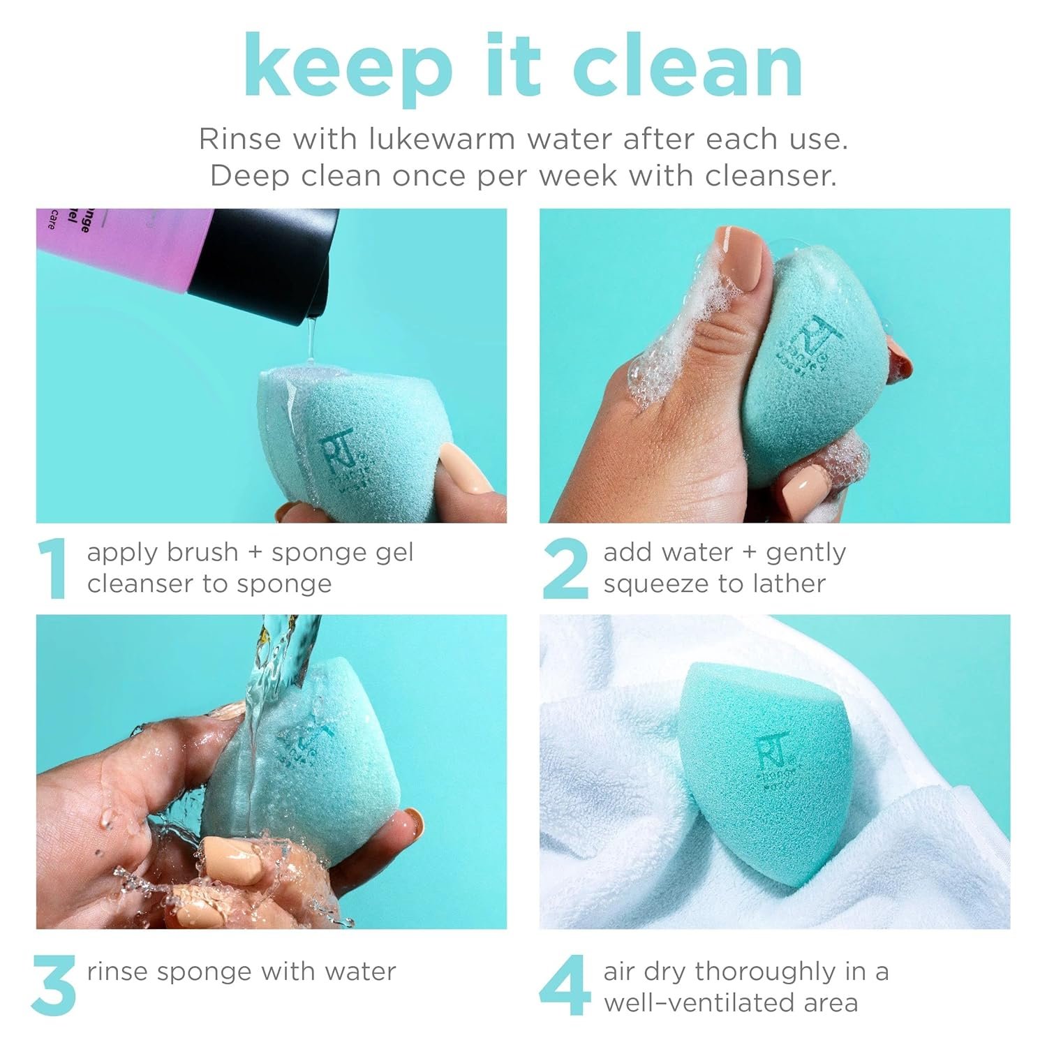 Real Techniques Miracle Mattifying Makeup Sponge Duo, Matte Finish, Cloud Skin, Full Coverage Foundation & Powder Makeup Blending Sponges for Oily Skin, Cruelty & Latex-Free Foam, 2 Count - Image 15