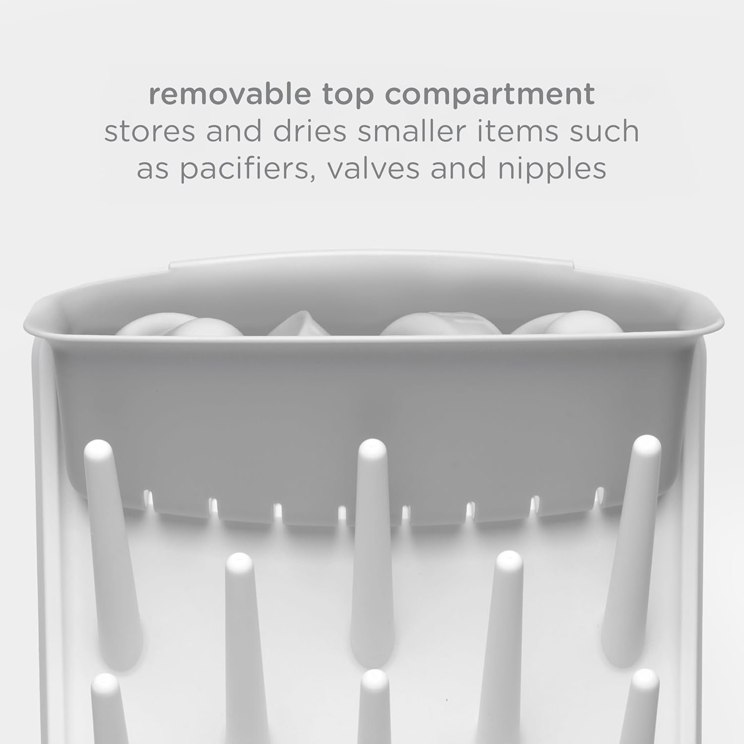 Ubbi Vertical Baby Bottle Drying Rack, Space Saving Countertop Drying Rack Baby Organizer, Gray - Image 4