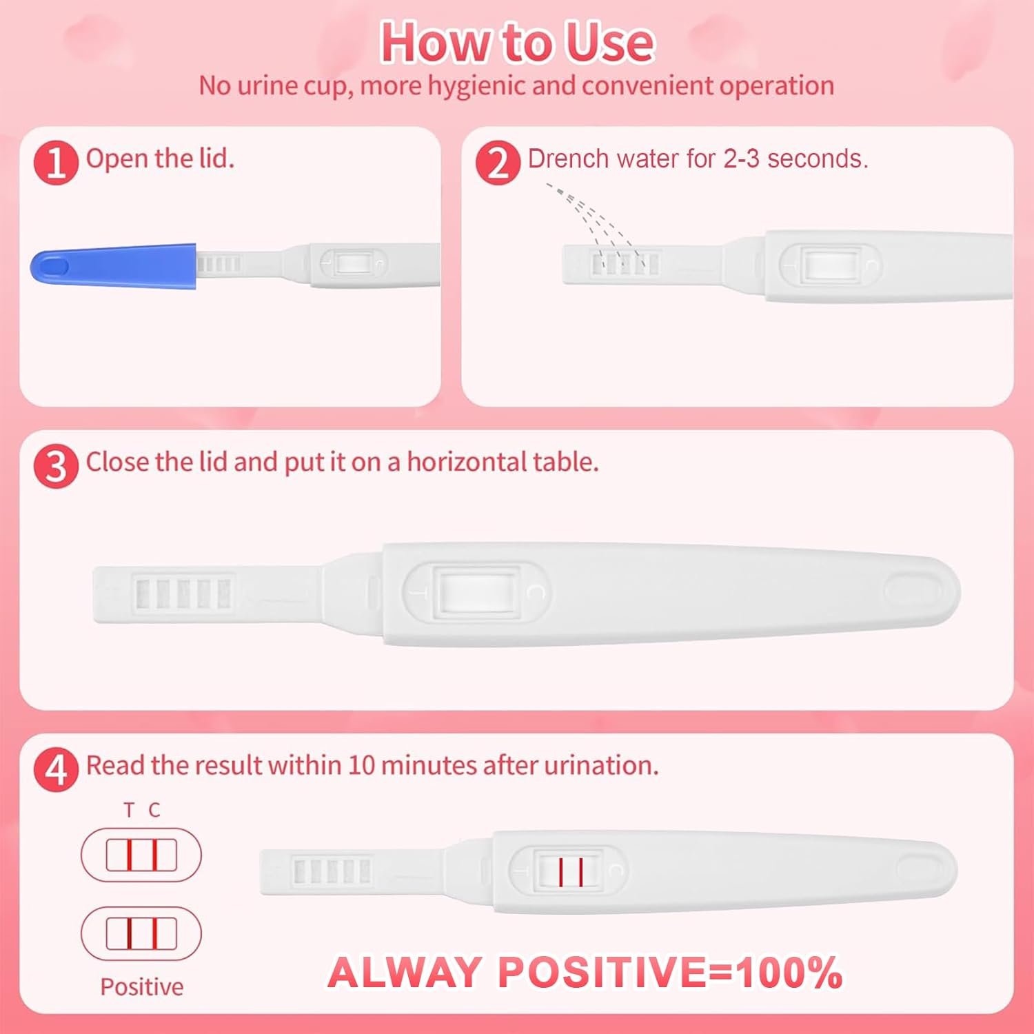 Fake Pregnancy Test Prank Joke False Pregancy Test Kit, Early Result Pregnancy Test Always Turns Positive for Practical Joke Gag (3 Pieces) - Image 3