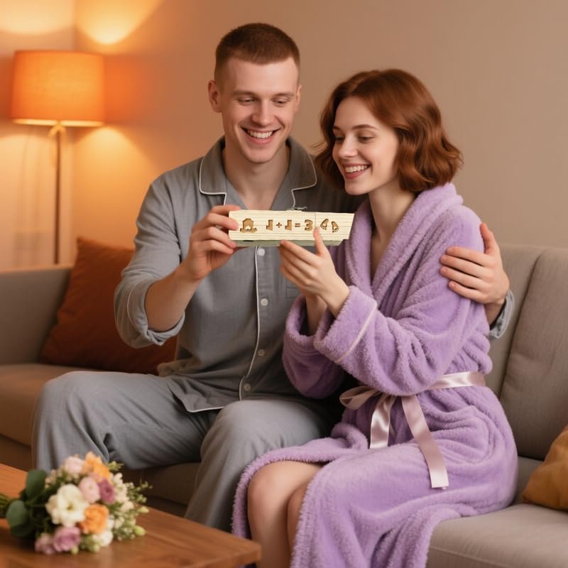 CHGCRAFT Baby Cloth Pregnancy Test Souvenir Box Feet Wooden Pregnancy Announcement Keepsake Box with Raffia Ribbon and Lock Announcement Gifts for Dad Husband, 8x2x1.2inch - Image 6