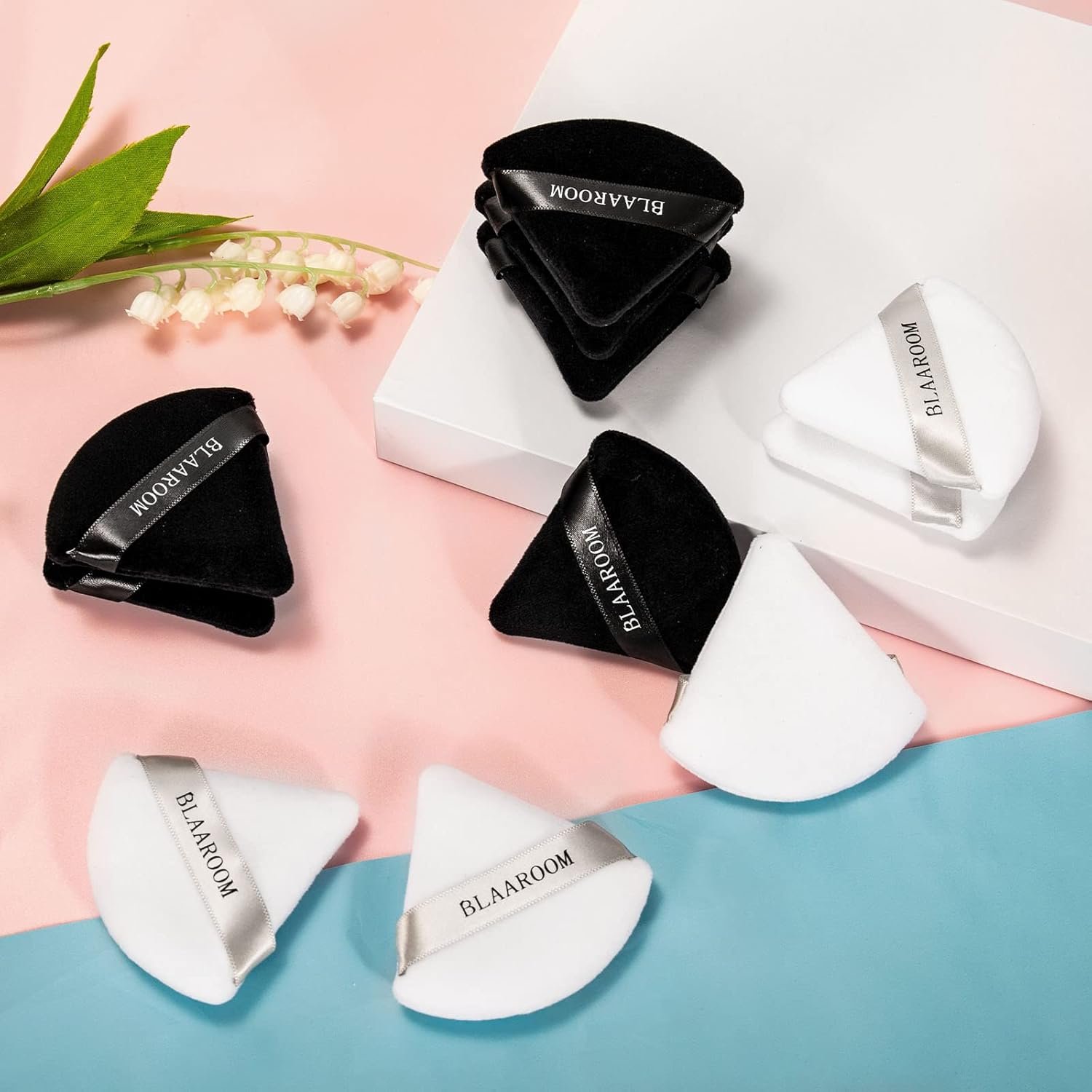 6 Pieces Soft Triangle Powder Puff Face Makeup Velour for Loose Powder Mineral Powder Body Powder Wet Dry Cosmetic Foundation Sponge Makeup Tool - Image 6