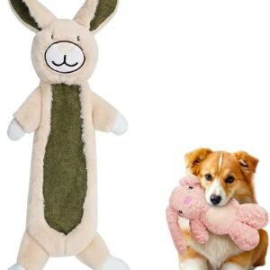 Dog Toys for Aggressive Chewers, 2026 New Bunny Indestructible Dog Toy, Durable Squeaky Chew Teething Toys with Built-in Squeaker, Cute Plush Dog Toy for Boredom Relief (Gray Bunny)