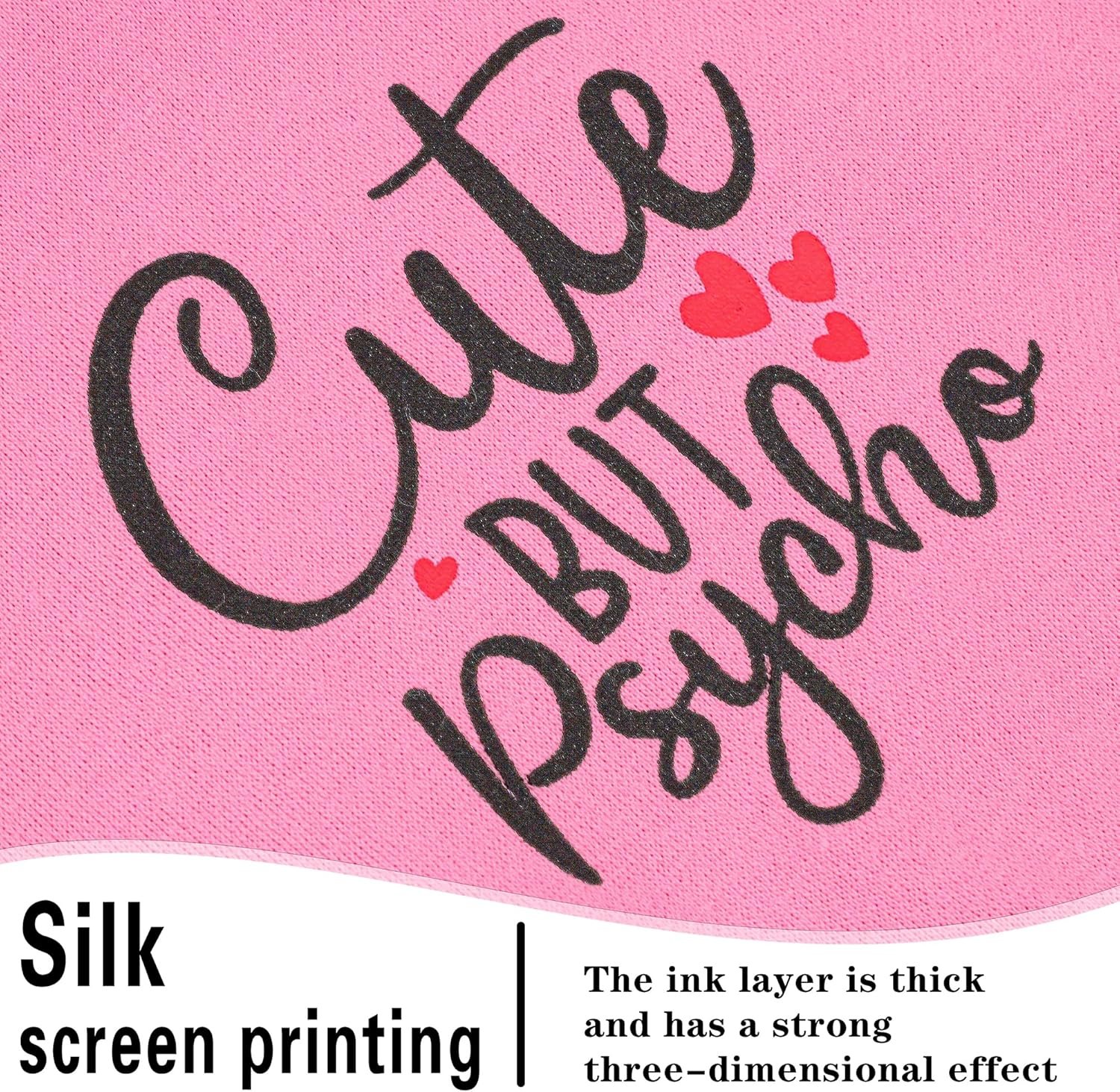 Cute but Psycho Dog Hoodie - Warm and Soft Dog Sweatshirt with Leash Hole, Fun Slogan Print, Cozy Winter Coat for Small Medium Dogs and Cats, Perfect for Cold Weather and Daily Walks.Pink S - Image 4