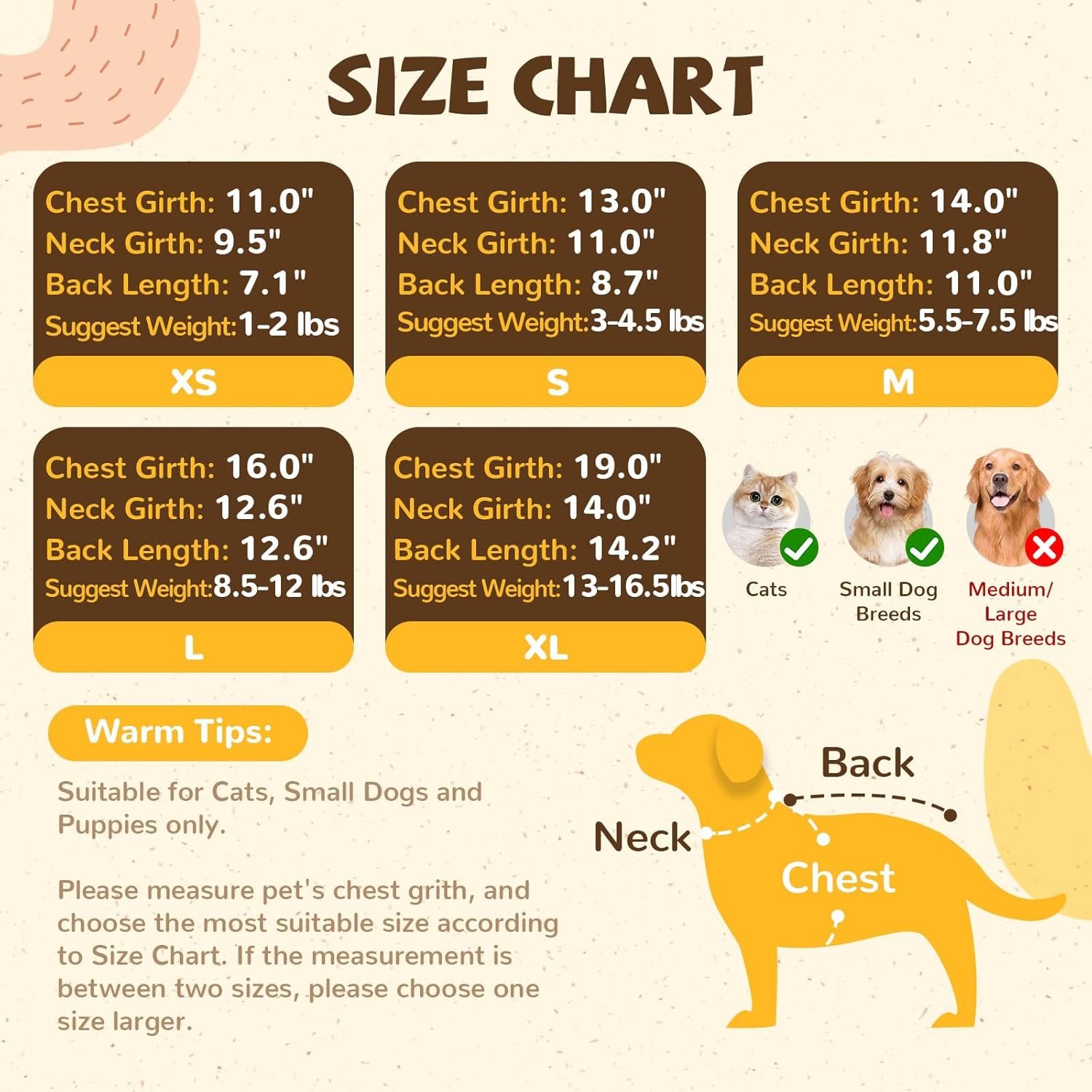 Small Dog Hoodie Soft Warm Fleece Fall Winter Dog Clothes Cute Puppy Sweaters Cat Coat Funny Blank Pullover Doggy Hooded Sweatshirts for Small Dogs Chihuahua Costumes Kitten Outfits(Brown,L) - Image 3