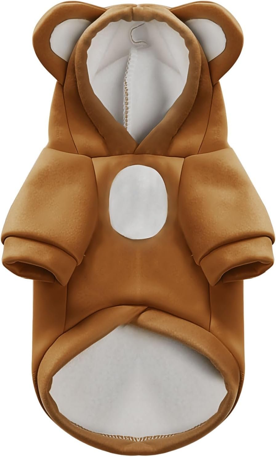 Small Dog Hoodie Soft Warm Fleece Fall Winter Dog Clothes Cute Puppy Sweaters Cat Coat Funny Blank Pullover Doggy Hooded Sweatshirts for Small Dogs Chihuahua Costumes Kitten Outfits(Brown,L) - Image 5