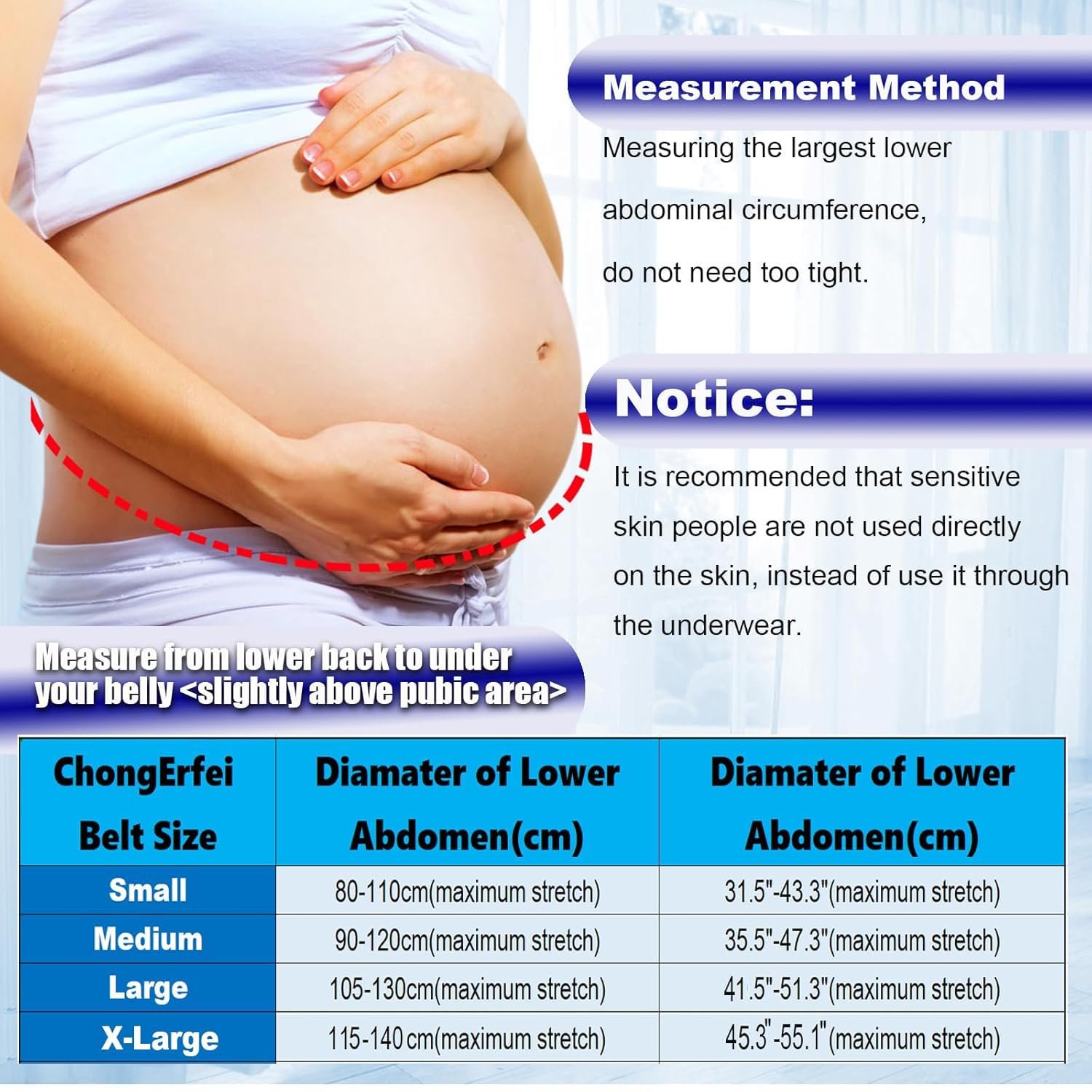 ChongErfei Maternity Belt, Pregnancy 3 in 1 Support Belt for Back/Pelvic/Hip Pain, Maternity Band Belly Support for Pregnancy Belly Support Band (M: Fit Ab 35.5"-47.3", Black) - Image 6