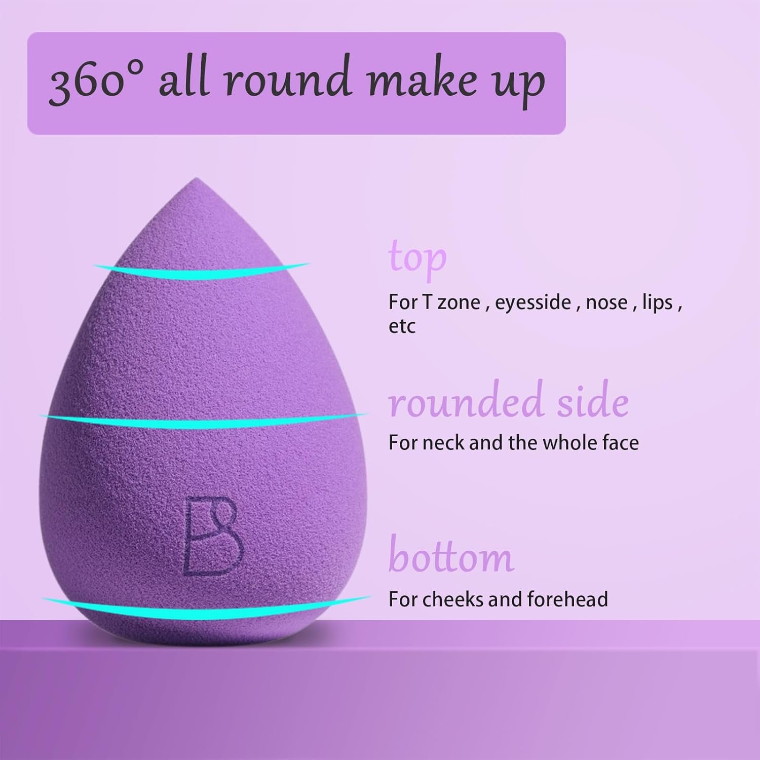 BS-MALL Makeup Sponge Set 6 Pcs – Premium for Flawless Foundation, Powder & Blush Application - Image 6